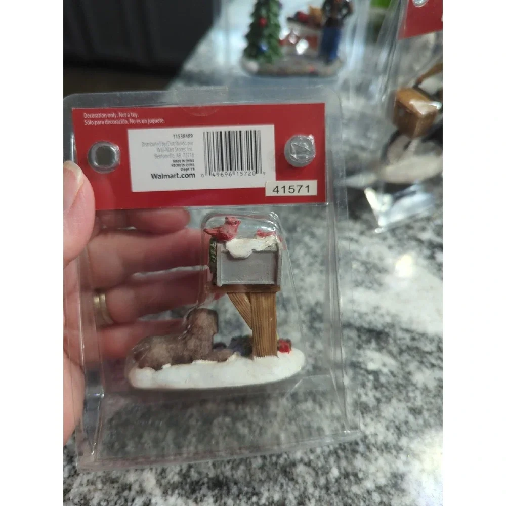 HOLIDAY TIME CHRISTMAS VILLAGE HOUSE ACCESSORIES - Waiting For The Mail
